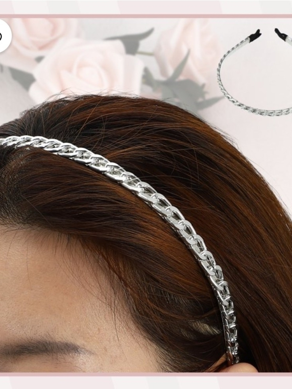Silver Braided Chain Link Headband - Women's Hair Accessories BNIB
